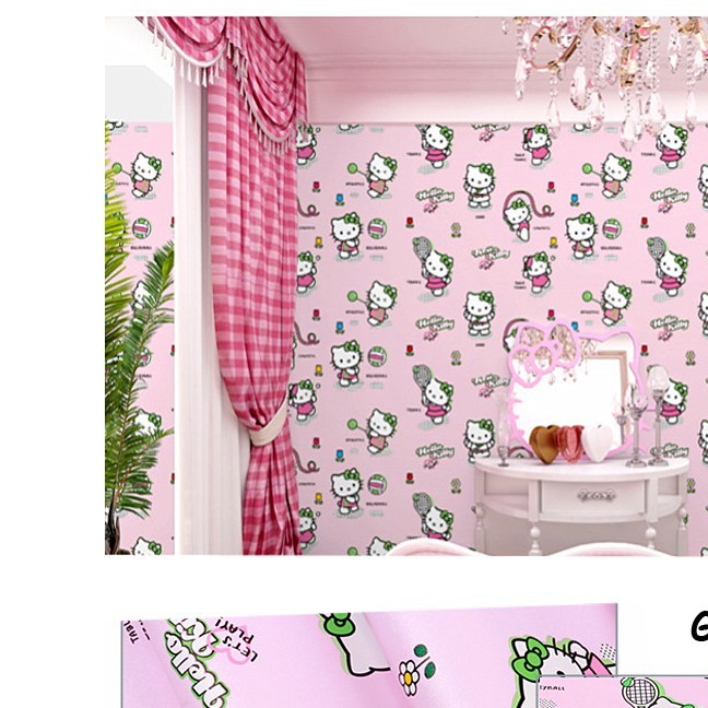 Wallpaper Dinding Motif Hellokitty  -Stiker Dinding 3D Wallstiker Premium Quality 45Cm X 10M-GH105