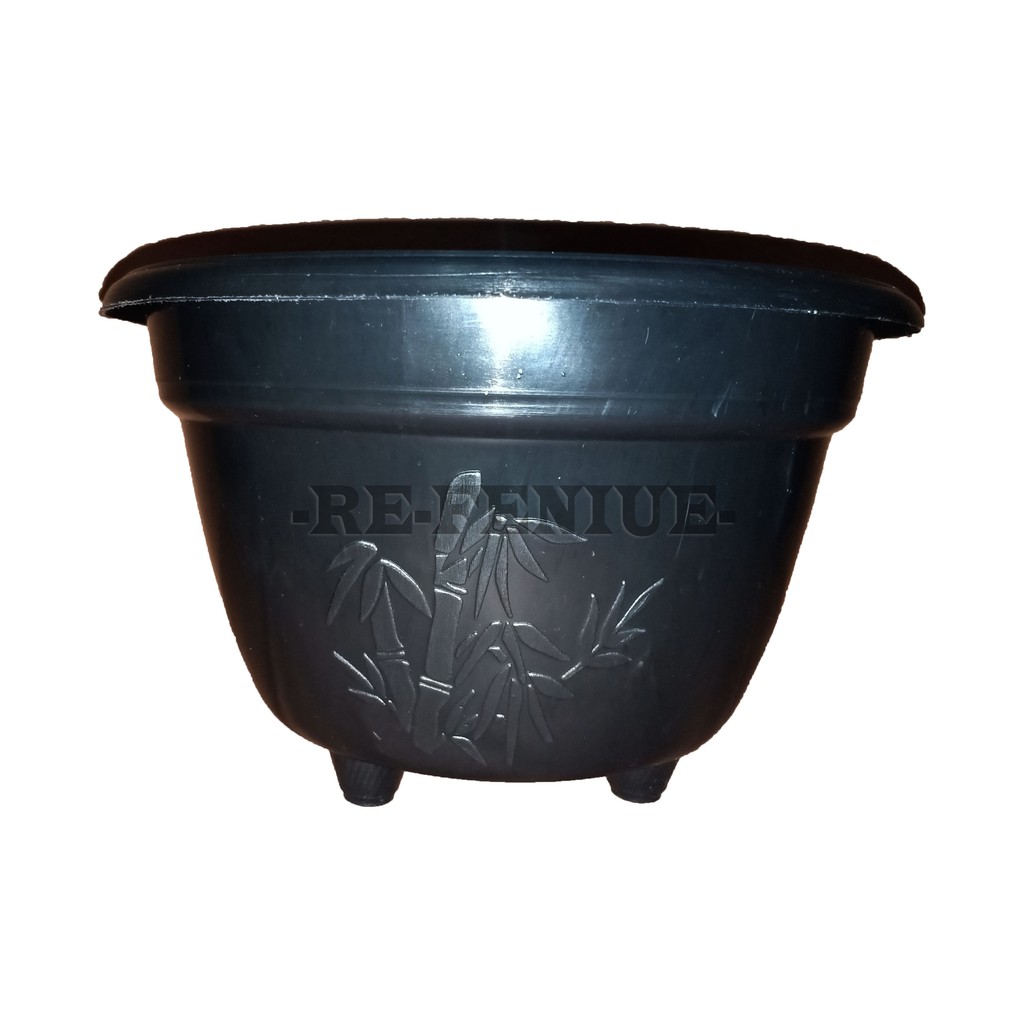 Pot Bunga Hitam Kaki / Pot Tanaman Hitam / Pot 20 Hitam Plastik Murah