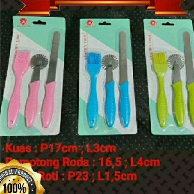 Pisau Roti Set Pisau Roti Rader Kue Kuas Silikon