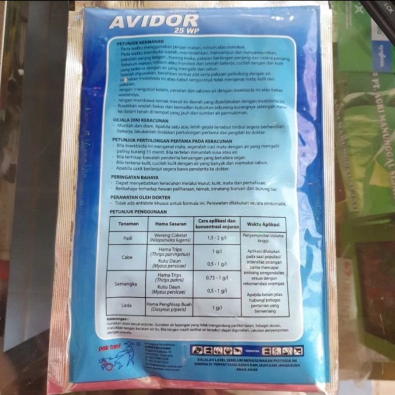 Avidor 25 WP 100 Gram Insektisida Hama Wereng