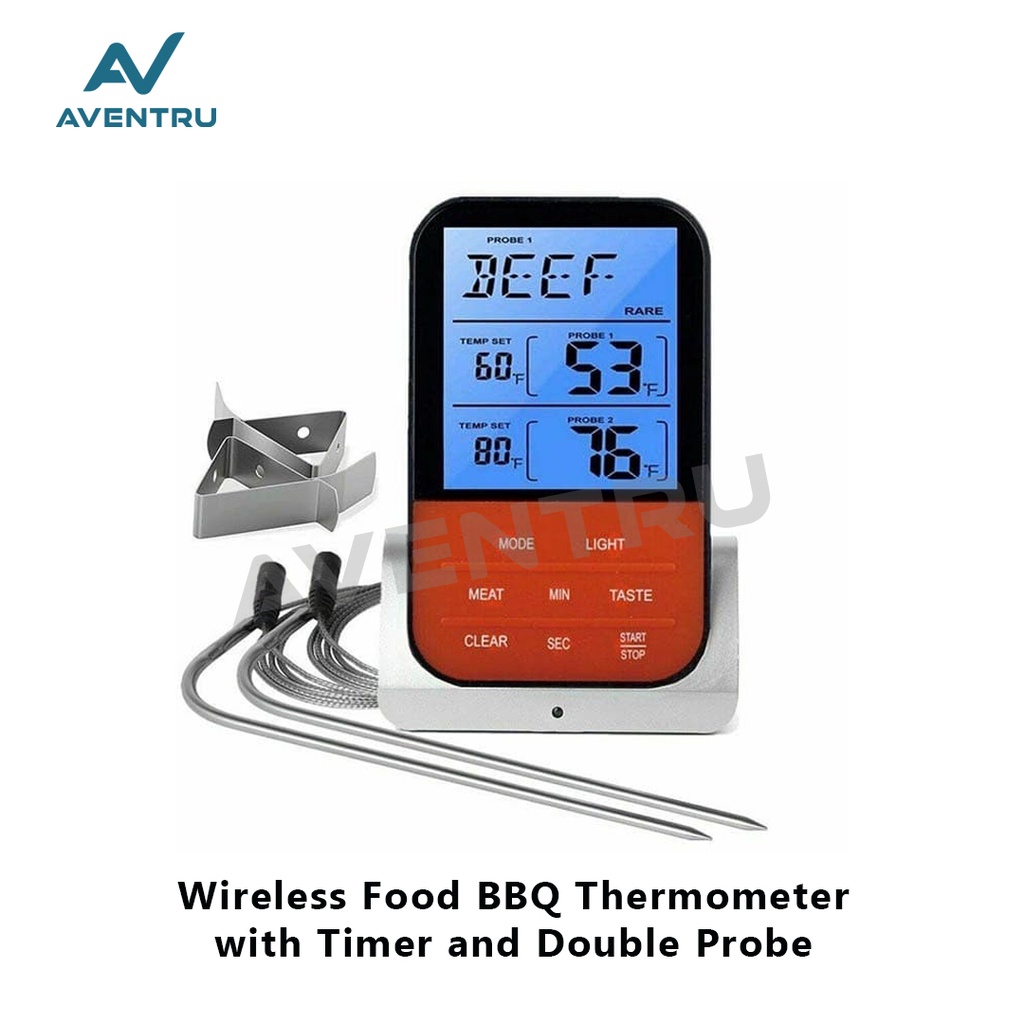 Food Thermometer Wireless Timer Alarm Kitchen Dapur Oven Termometer