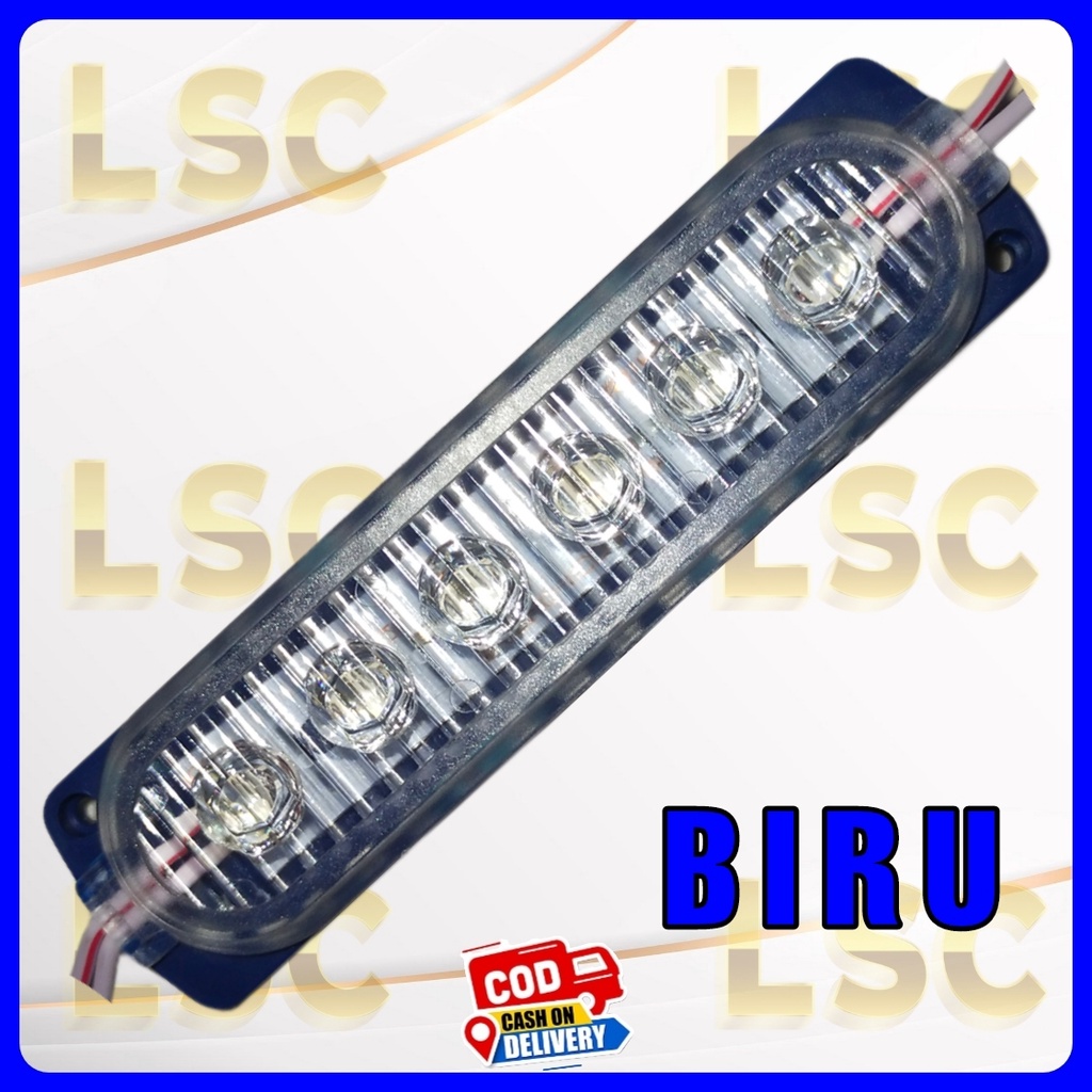 Lampu LED 6 mata 1x6 Ultrasonic 24 volt, lampu truk bis