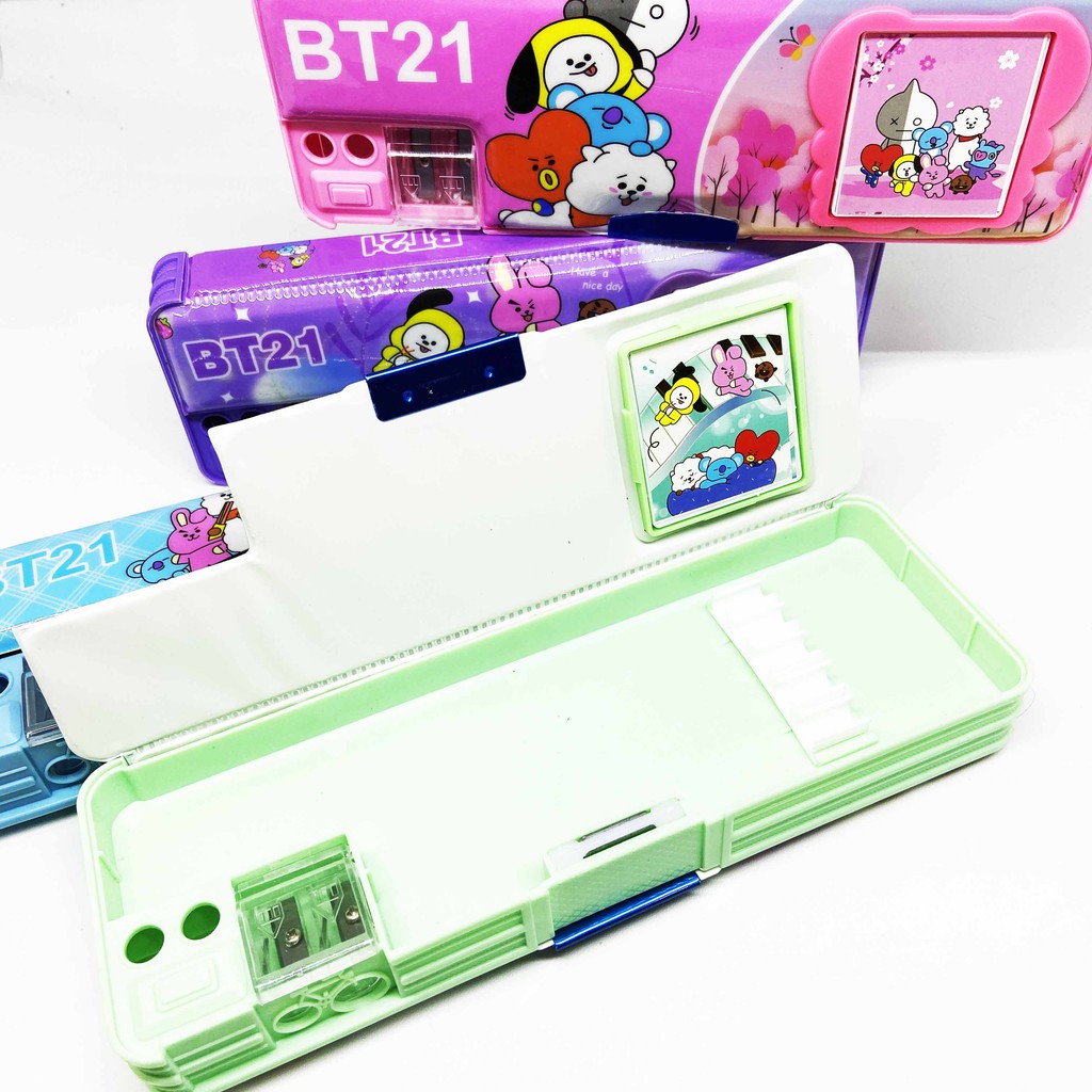 KOTAK PENSIL KALKULATOR BTS BT21 KARAKTER / TEMPAT KOTAK PENSIL KALKULATOR / KOTAK PENCIL / PENCIL CASE