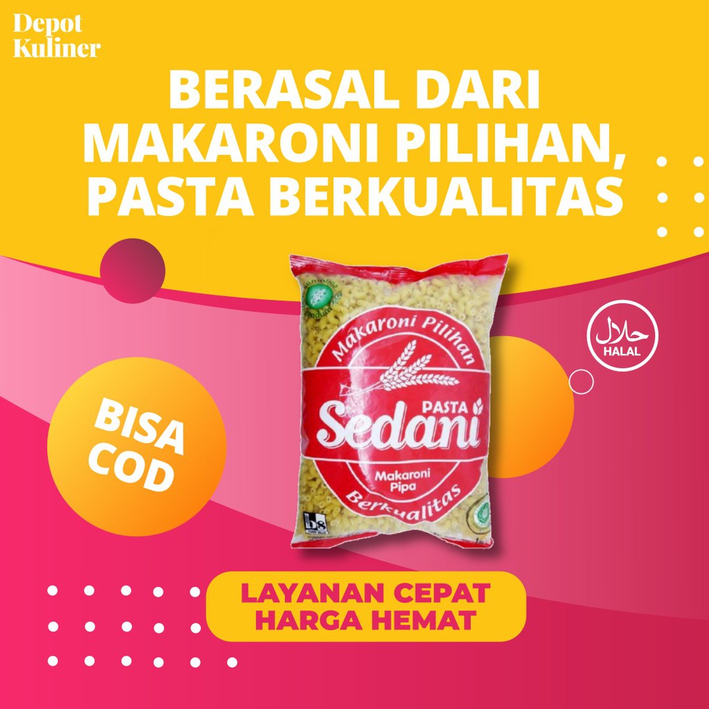 Makaroni Pipa Mentah Sedani 1 Kg