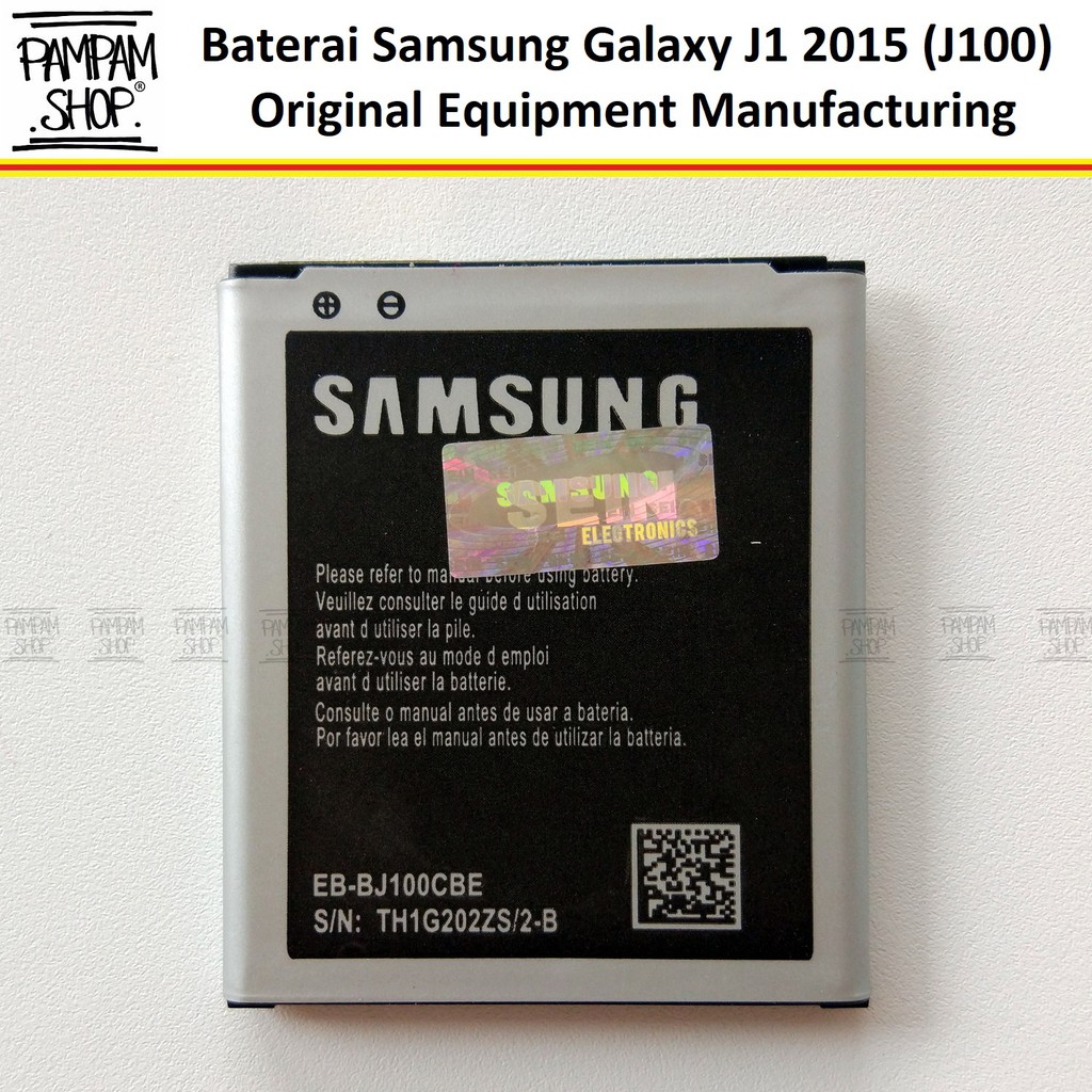 Baterai Handphone Samsung Galaxy J1 2015 J100 Original SEIN OEM Battery Batre Batrai HP J 100B