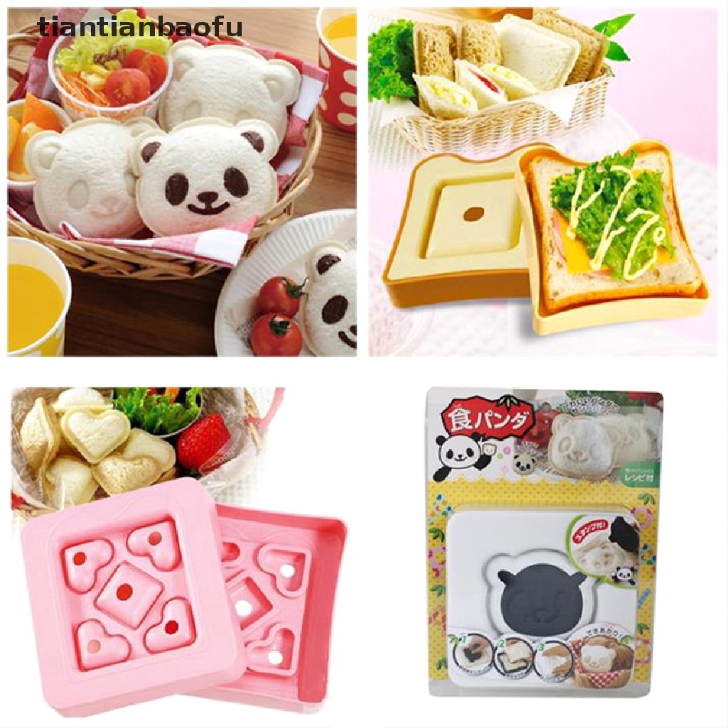 (tiantianbaofu) Cetakan Pemotong Roti / Sandwich / Kotak Bekal Motif Kartun Untuk Anak