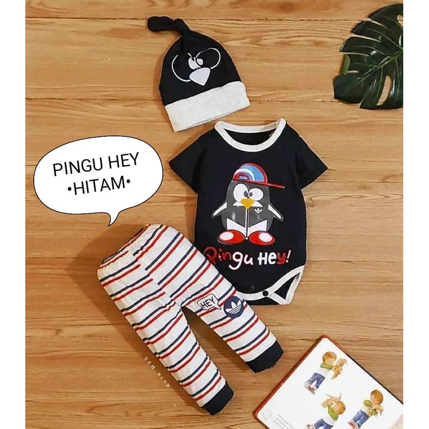 Klik Mds Setelan Jumper Bayi Newborn Pingu Hey Free Topi 1 Ukuran Usia 0-6 Bulan