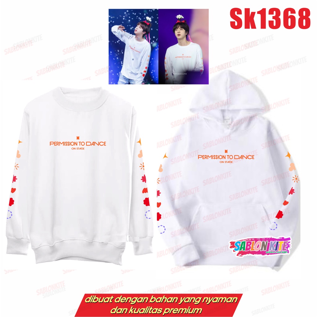 MURAH!!! SWEATER HOODIE KPOP SEOK JIN SK1368 PERMISSION TO DANCE UNISEX