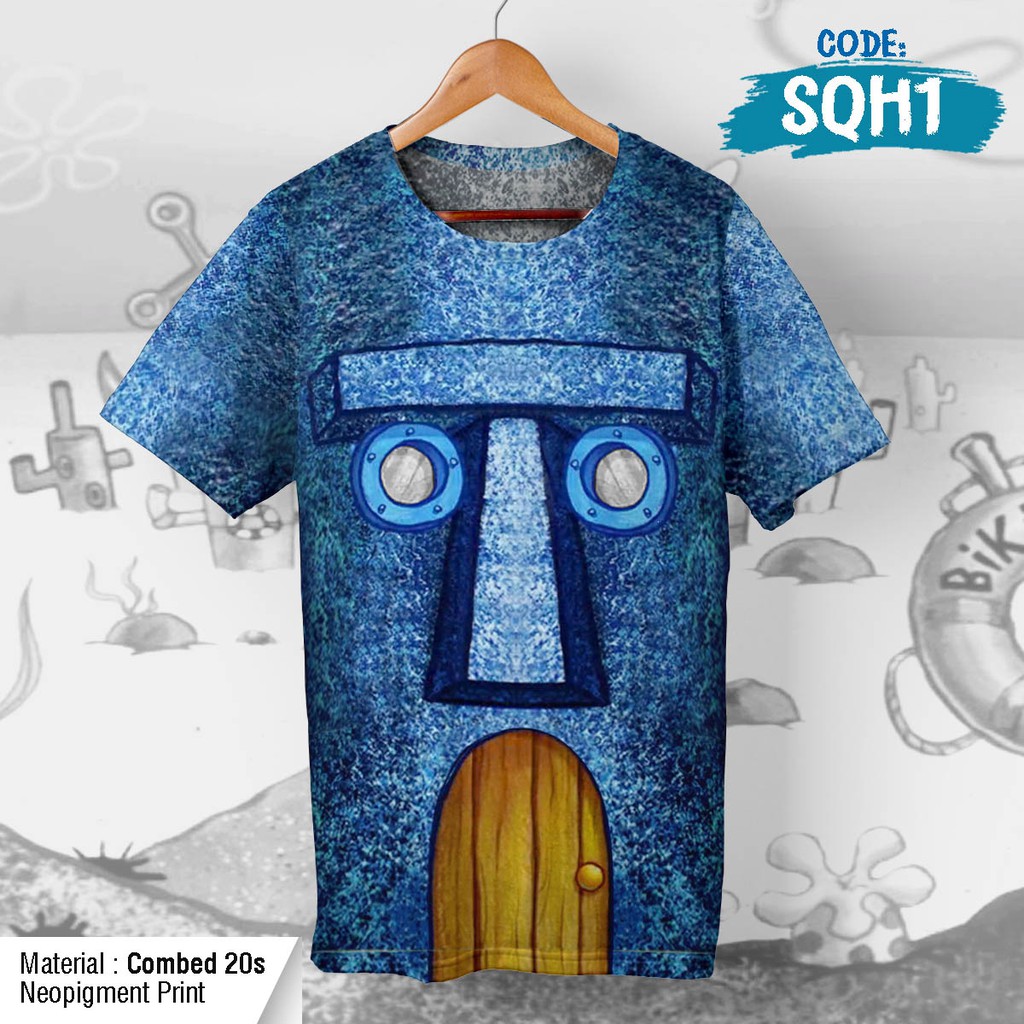 KAOS RUMAH SQUIDWARD. KAOS FULLPRINT