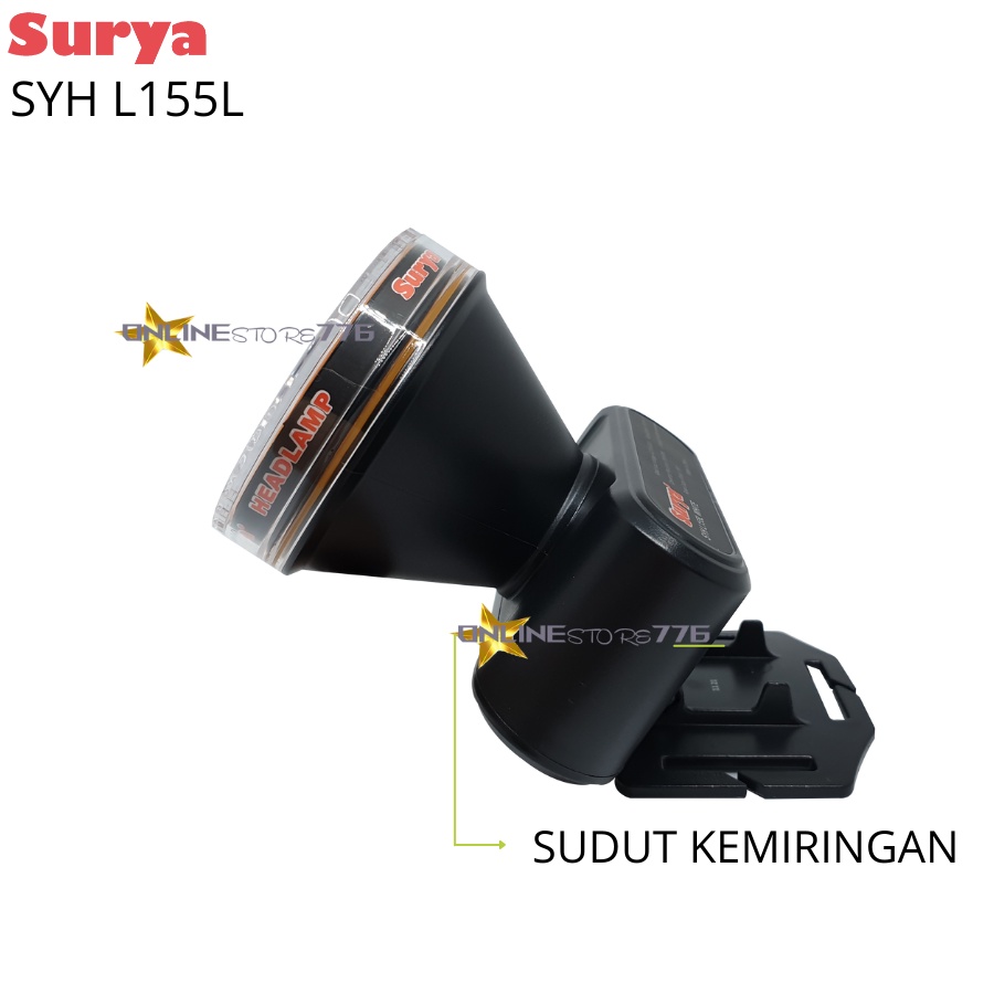 SENTER KEPALA / SENTER KEPALA SURYA SYH L155L / SURYA SYH L-155L / HEADLAMP SURYA SYH 155L /SENTER KEPALA RECHARGEABLE 15WATT / 15W