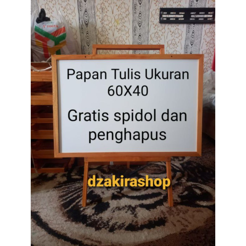 

papan tulis anak/white board ukuran 60x40 cm fre spidol+penghapus