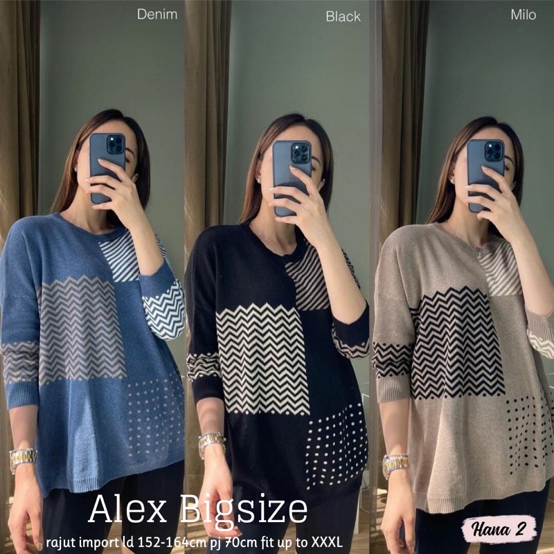 ALEX BIG SIZE>>ATASAN RAJUT IMPORT>>ATASAN WANITA JUMBO>>BLOUSE RAJUT IMPORT>>ATASAN JUMBO