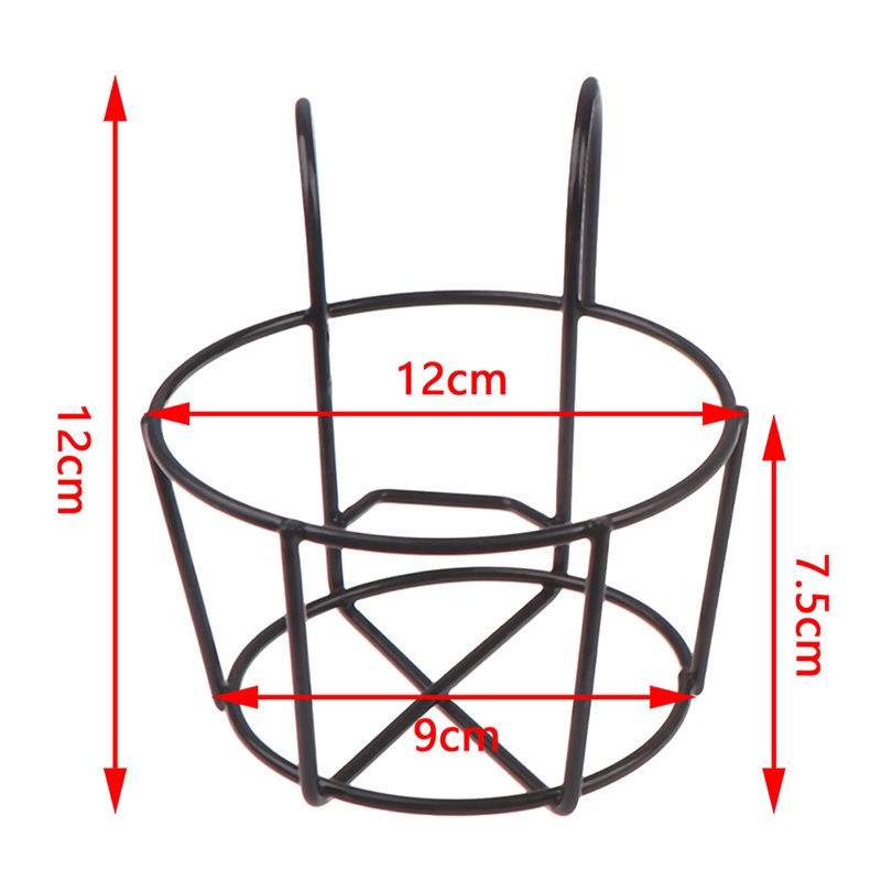 Rak Gantung Pot Bunga Bentuk Bulat Bahan Besi Untuk Pagar Balkon Taman