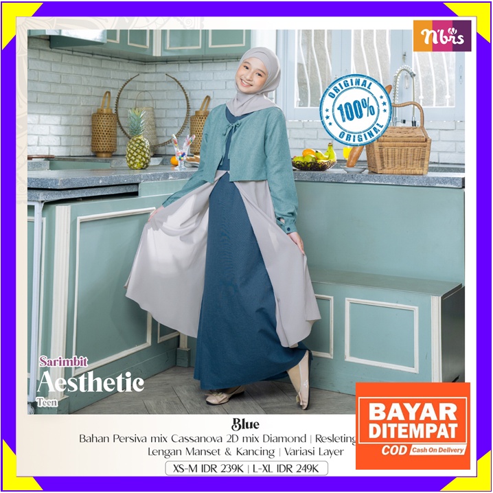 Nibras Teen Terbaru 2022 Gamis Nibras Remaja Gamis Anak Remaja Tanggung Sarimbit Aesthetic Blue Kelu