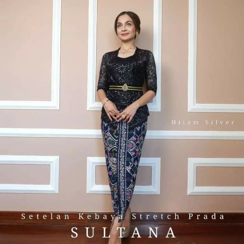 Setelan Kebaya Sultana Stretch Kutubaru Prada Lengan 3/4 / KEBAYA WISUDA