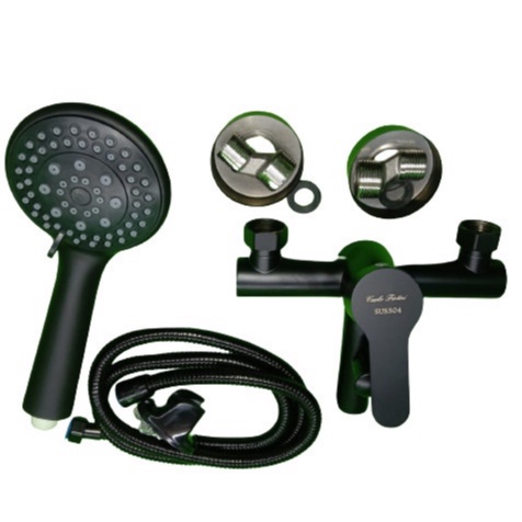 KRAN KERAN BAKIP SET BERKUALITAS/KRAN AIR PANAS DINGIN BATHUB SHOWER/Kran Bakip Air Panas Dingin Keran Bathtub Shower Mixer Fiotini Black