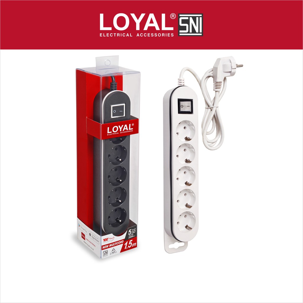 

Loyal Stop Kontak + Kabel 1.5M NEW MULTICORD 5 Lubang (LY-265N) SNI