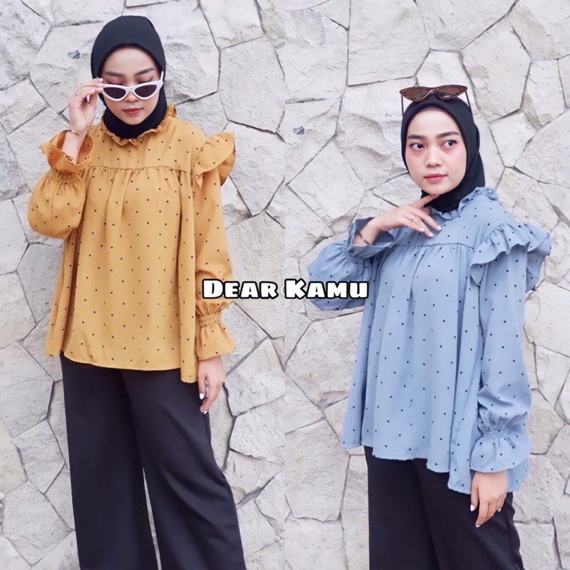 RUFFLE BLOUSE POLKADOT // VINO BLOUSE POLKADOT REMPEL