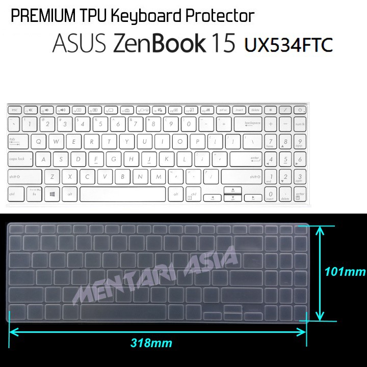 Keyboard Protector ASUS ZenBook 15 UX534FTC - PREMIUM TPU Clear