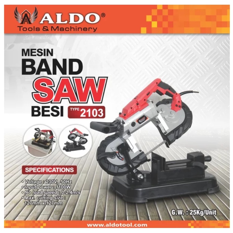 ALDO BAND SAW BESI METAL mesin band bend Saw Gergaji Portable Duduk