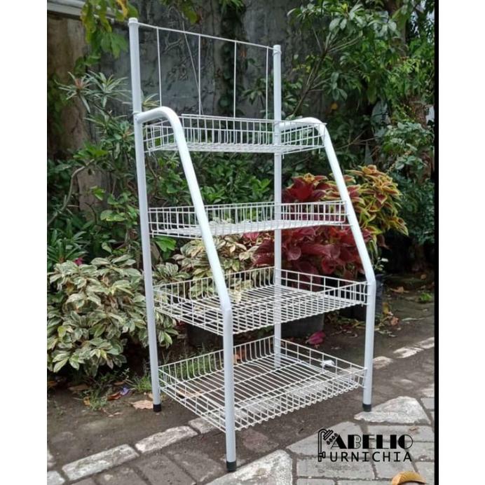 PROMO RAK CHIKI 4 SUSUN SERBAGUNA / RAK ROTI / KERANJANG ROTI / KERANJANG SUSUN 4  / KERANJANG SNACK