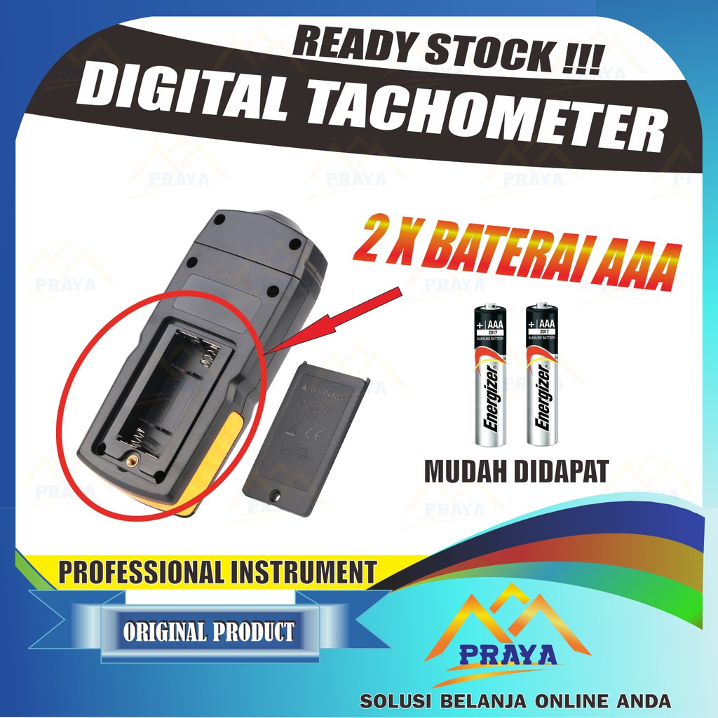 Tachometer GM8905 Alat Ukur Putaran Laser Digital Tester RPM Meter