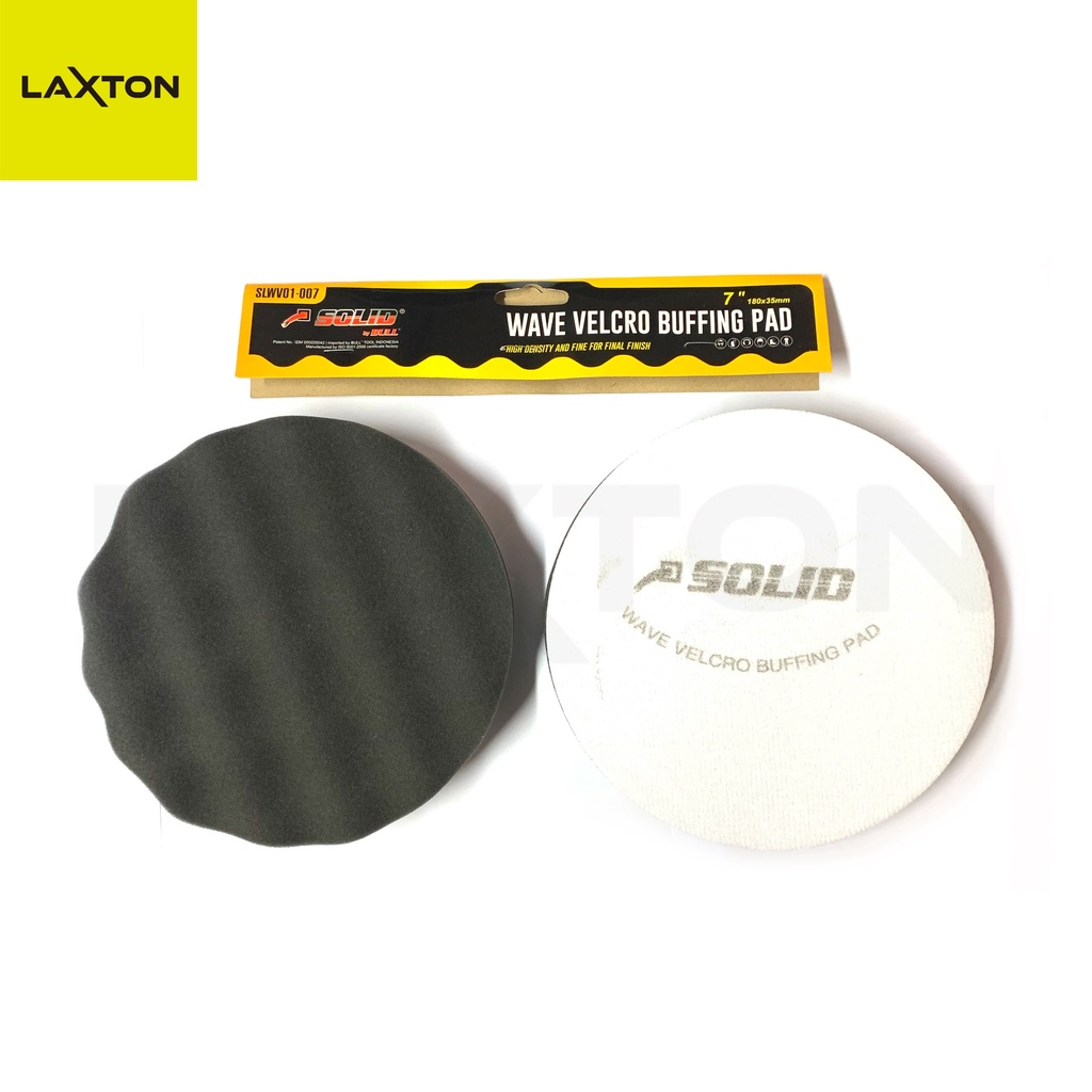 Solid Wave Velcro Buffing Pad Busa Spon Poles Motor Mobil Polisher