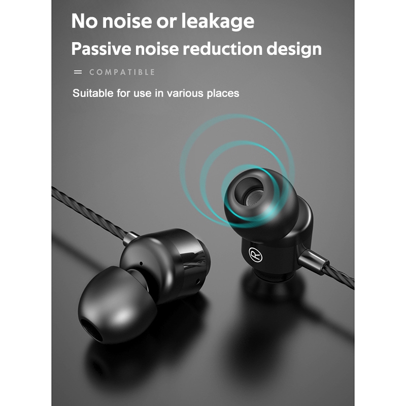 [WS] Earphone In-Ear Hifi Bass Kuat Penghilang Noise Dengan Kabel Jack 3.5mm + Mic