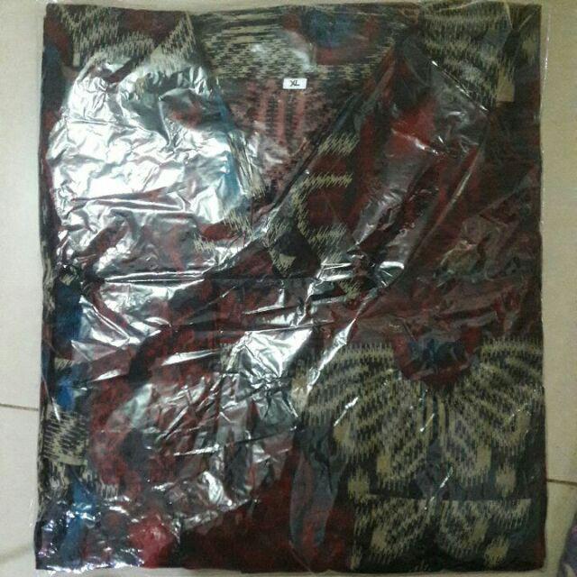 Kemeja Batik Lengan Panjang 021  Hem Batik Murah Seno Sogan Bakung Padi Manggar