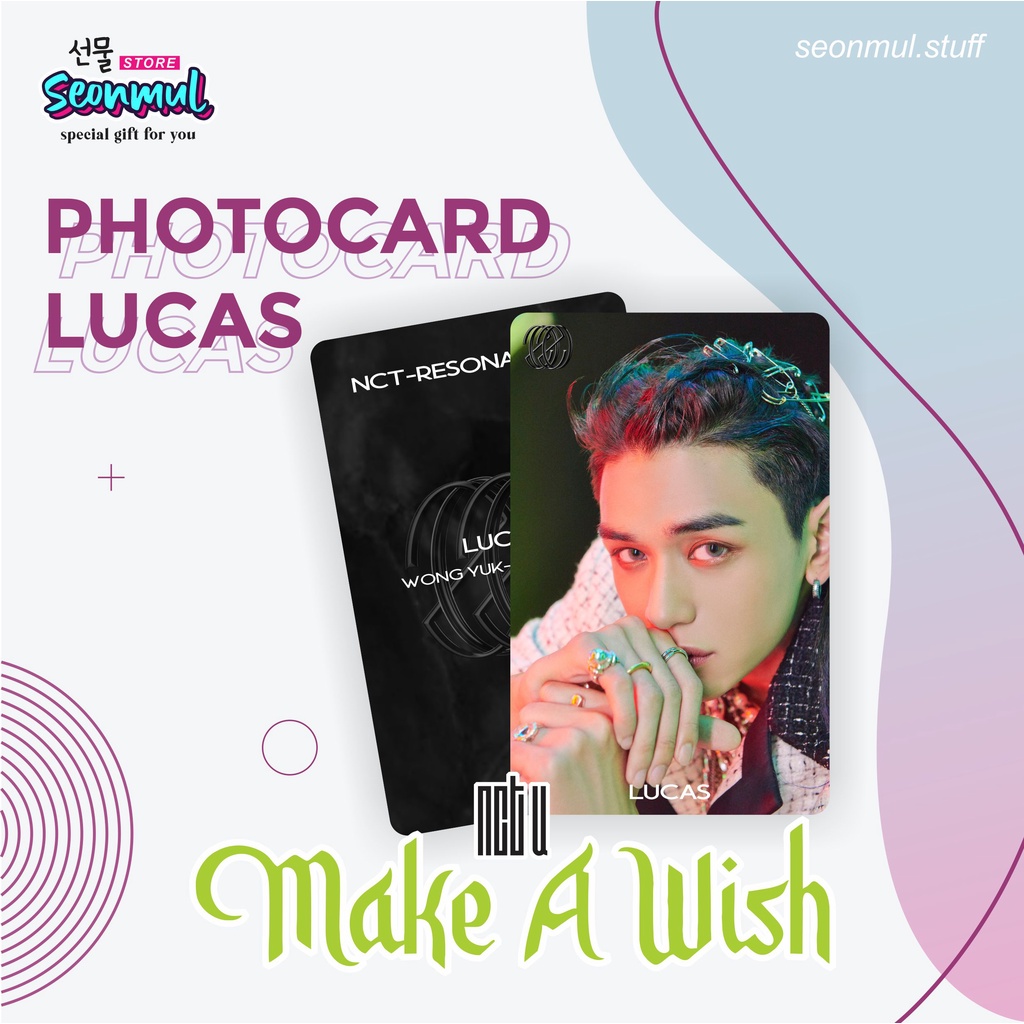 READY STOCK!! PHOTOCARD PC NCT U MAKE A WISH SILVER GLITTER LUCAS