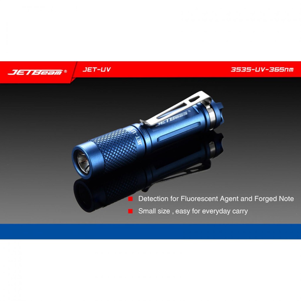 JETBeam Jet-UV Senter LED Ultraviolet 3535-UV-365nm [Biru]