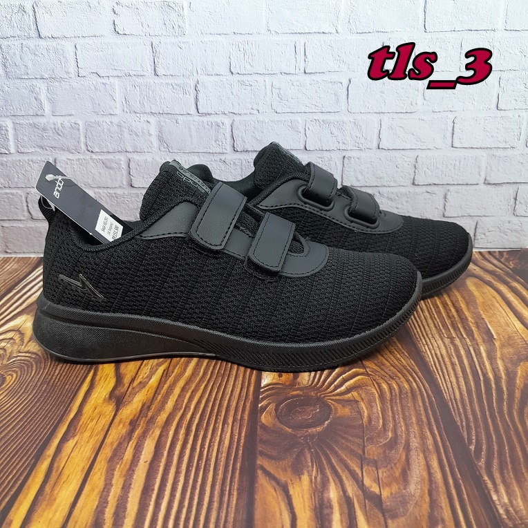 SEPATU SEKOLAH TERBARU ANDO BSC SIP VELCRO 29-36 SEPATU HITAM POLOS SD LAKI PEREMPUAN