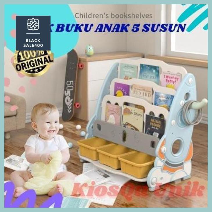 Rak Buku Anak, Rak Montessori, Rak Buku Montessori, Rak Buku Bookshelf - Merah Muda