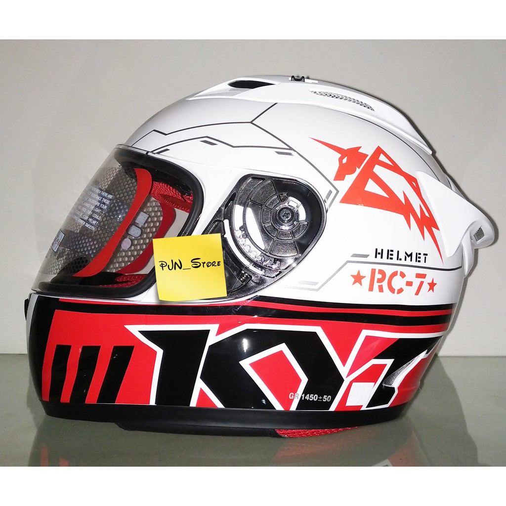 HELM KYT RC7 ORIGINAL Seri #11 WHITE / BLACK / RED