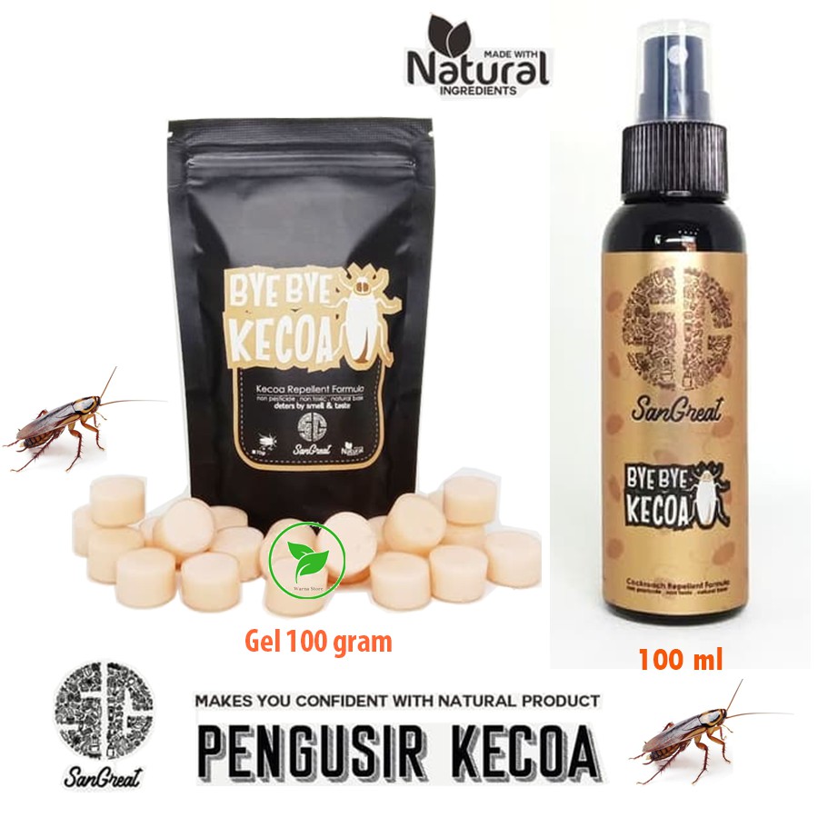 Pengusir Kecoa, Bye Bye Kecoa Gel 100 gr &amp; Bye Bye Kecoa Spray 100 ml