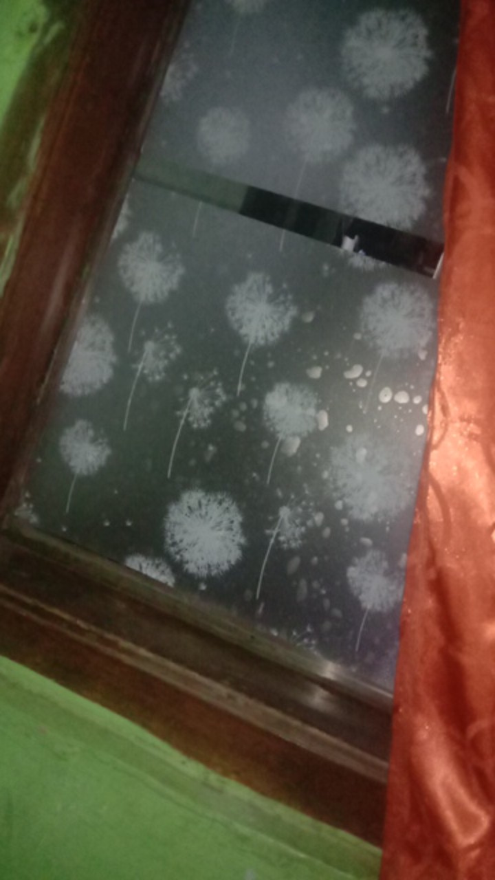 Stiker Kaca/sticker Kaca Film /pelapis Kaca Motif Bunga Kapas