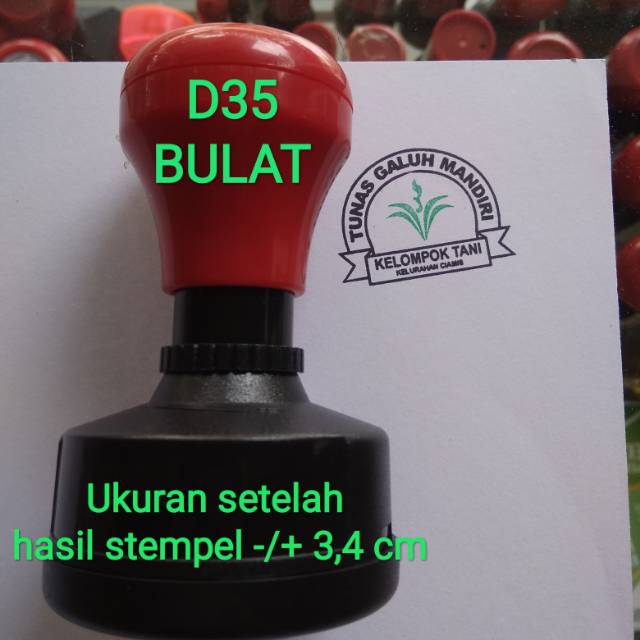 

buat stempel otomatis logo/perusahaan/warna/lunas ukuran D35
