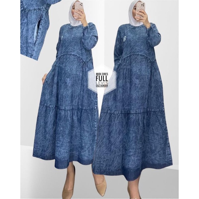 Midi Dress Jeans / Tunik Jeans