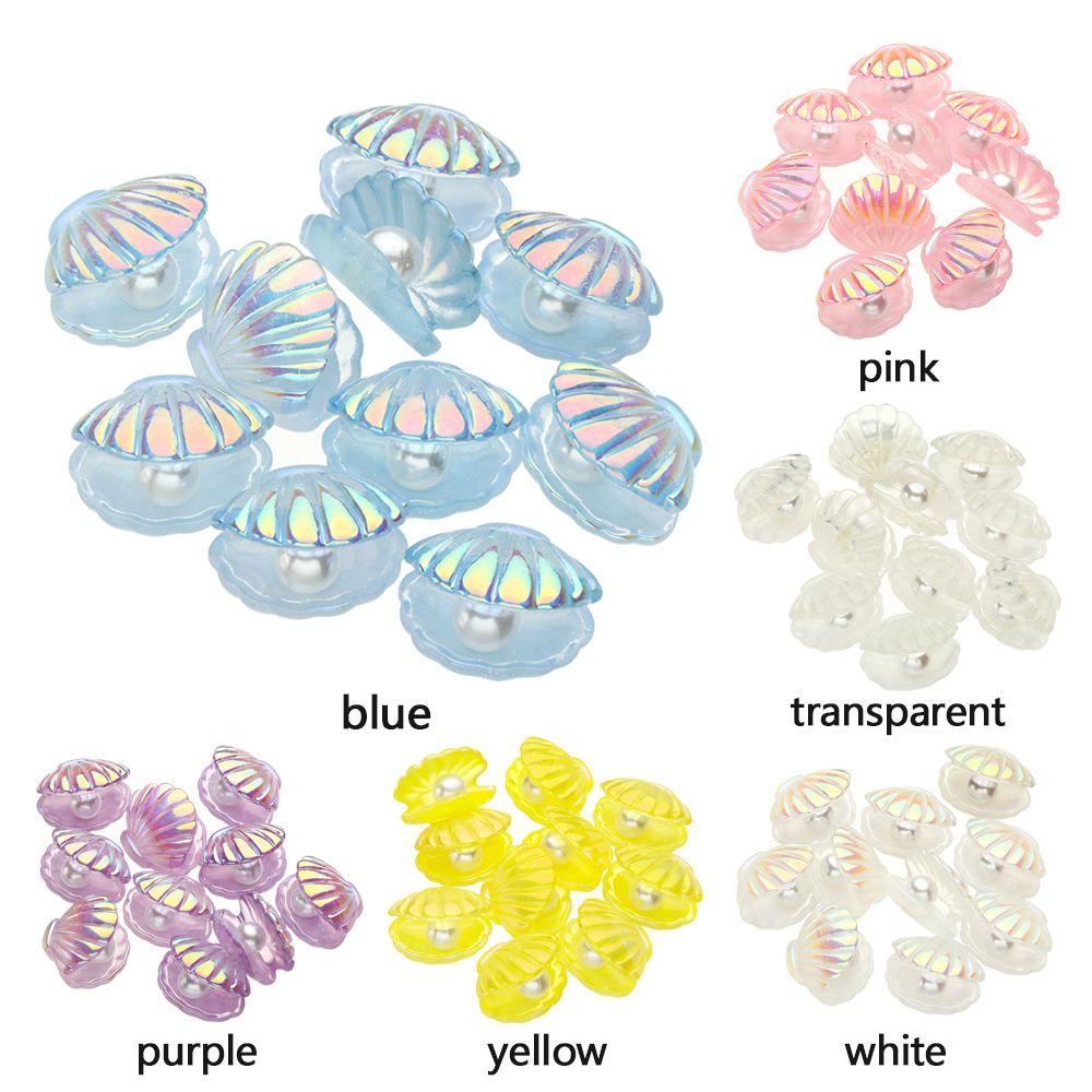 ❈ROWAN❈ 10PCS Decorations Pearl Decor Shiny 10pcs Resin Shells Scrapbooking DIY phone case materials Jewelry Craft Cabochons DIY/Multicolor