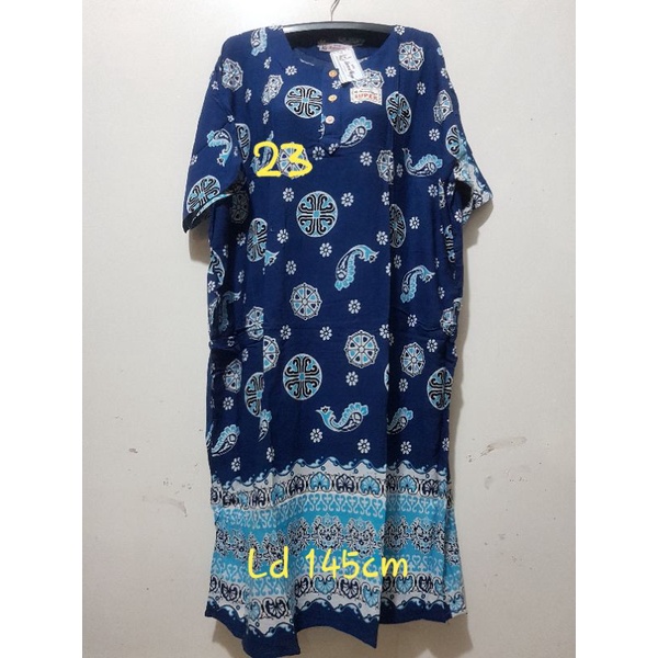 YULI - Daster kencana ungu  L5 JUMBO LD 135-150 CM PB 107 CM BATIK KU LEBEL PUTIH(KUP)-no 23