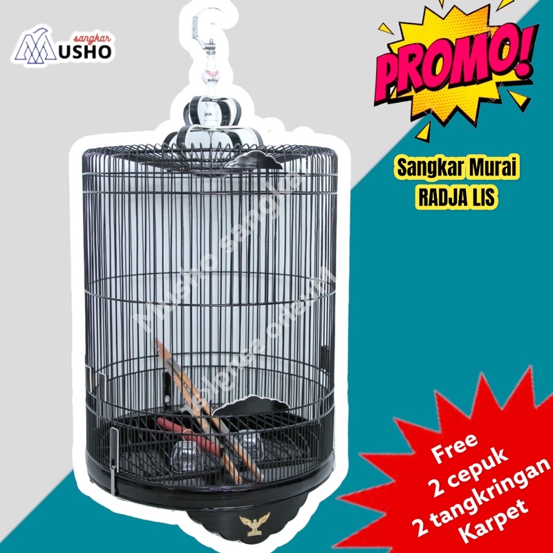 SANGKAR KANDANG MURAI RADJA LIS AKRILIK HITAM NO 1 DAN 2