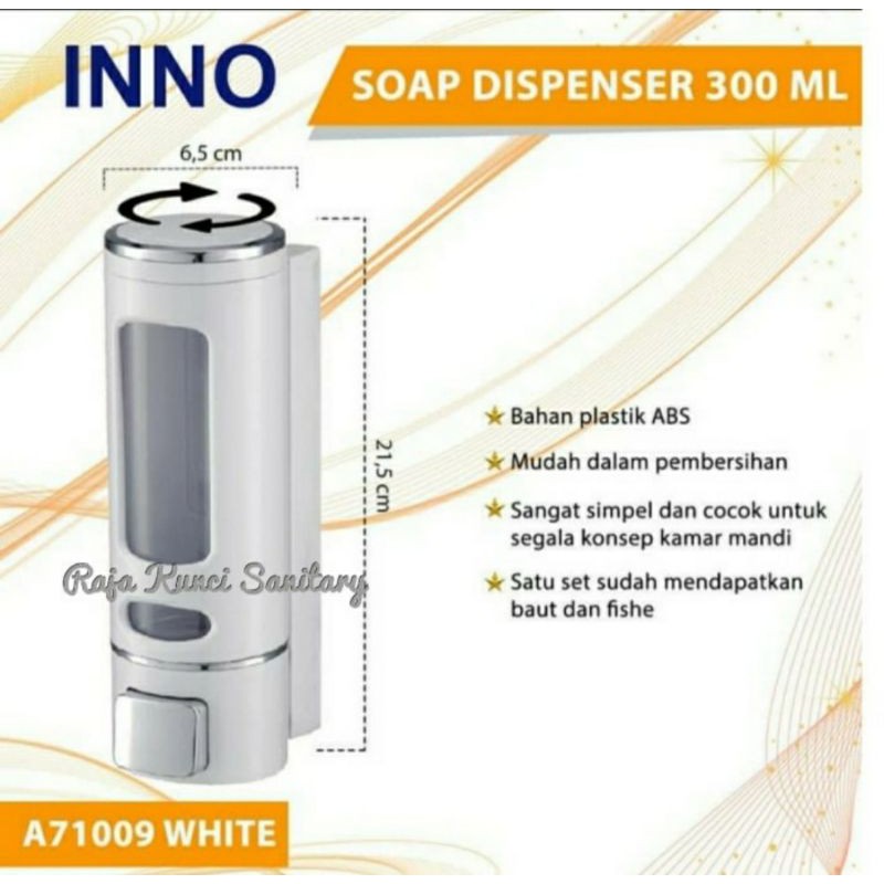 Soap Dispenser/INNO/Dispenser Sabun/Tempat Sabun Cair Single/Hand Soap Black/White/Hitam/Putih