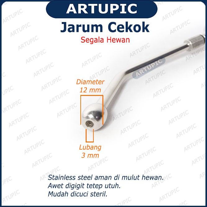 Jarum Cekok Lolohan Alat Suap Obat Hewan Ternak Needle Drencher Bukan Suntik Ujung Tumpul Semua Hewa