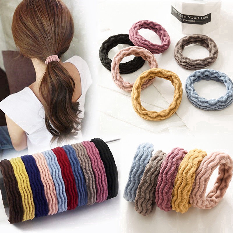 5Pcs Ikat Rambut Korea Simple Warna Permen untuk Wanita 5Pcs Ikat Rambut Korea Simple Warna Permen untuk Wanita