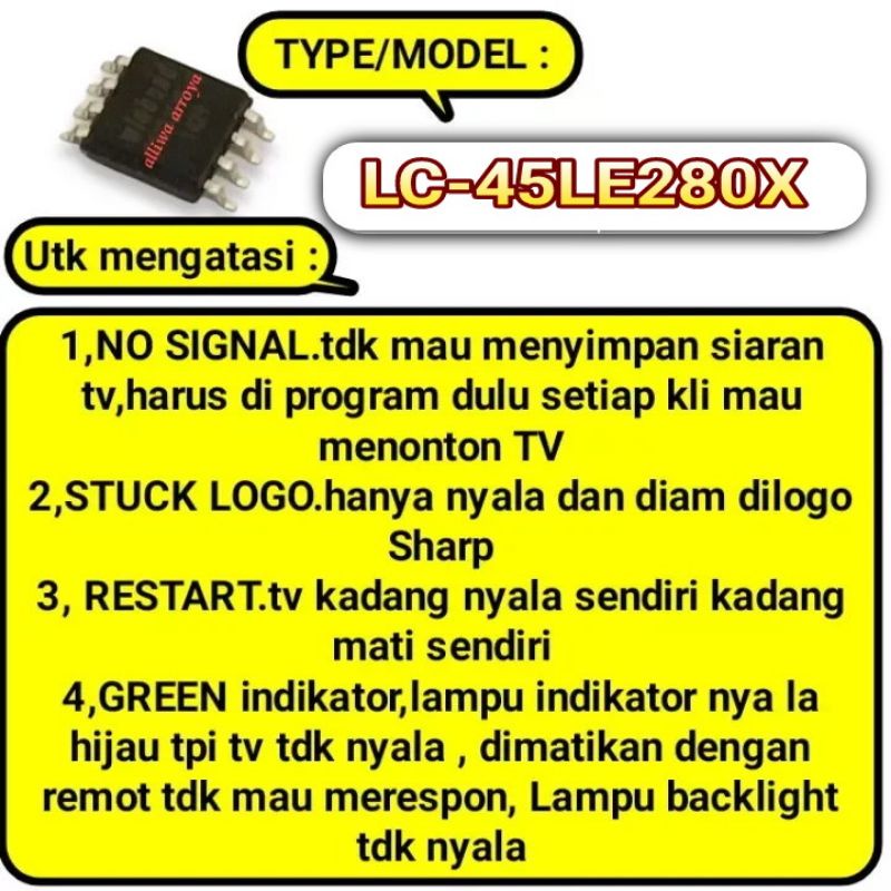 ic eprom memory tv LED Sharp lc-45le280x