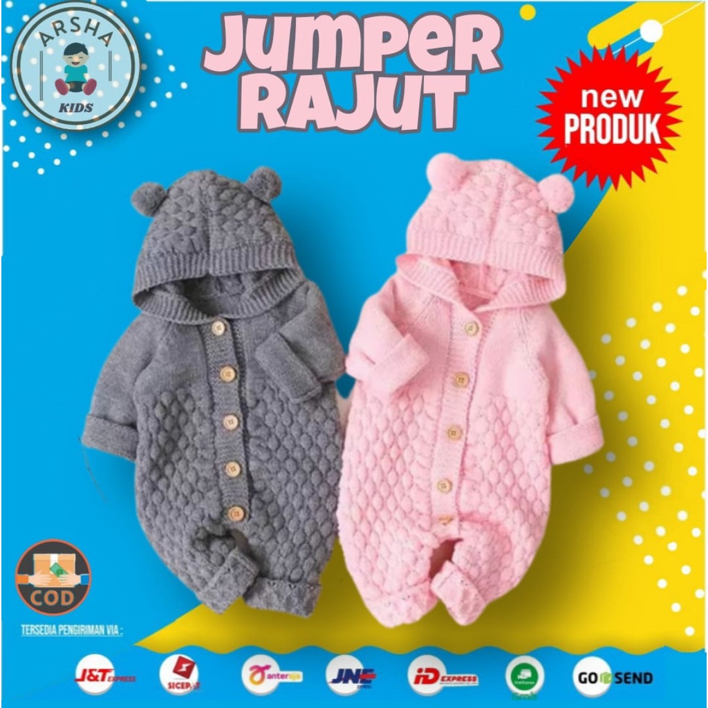 Jumper bayi baju jumper rajut bayi jumpsuit newborn laki laki perempuan unisex bodysuit baju kodok