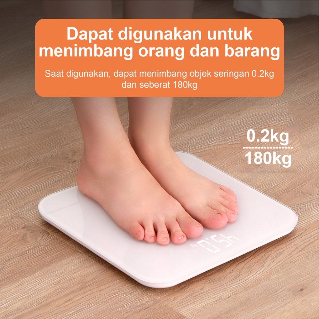 BOMIDI W1+ Timbangan Elektronik With USB Digital 180KG Weight Body Scale Desain Unik LCD Display
