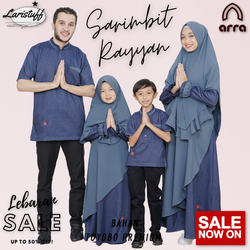 [ JUMBO ] Baju Gamis Sarimbit RAYYAN ARRA Koko Couple ibu Anak ayah Keluarga 2022