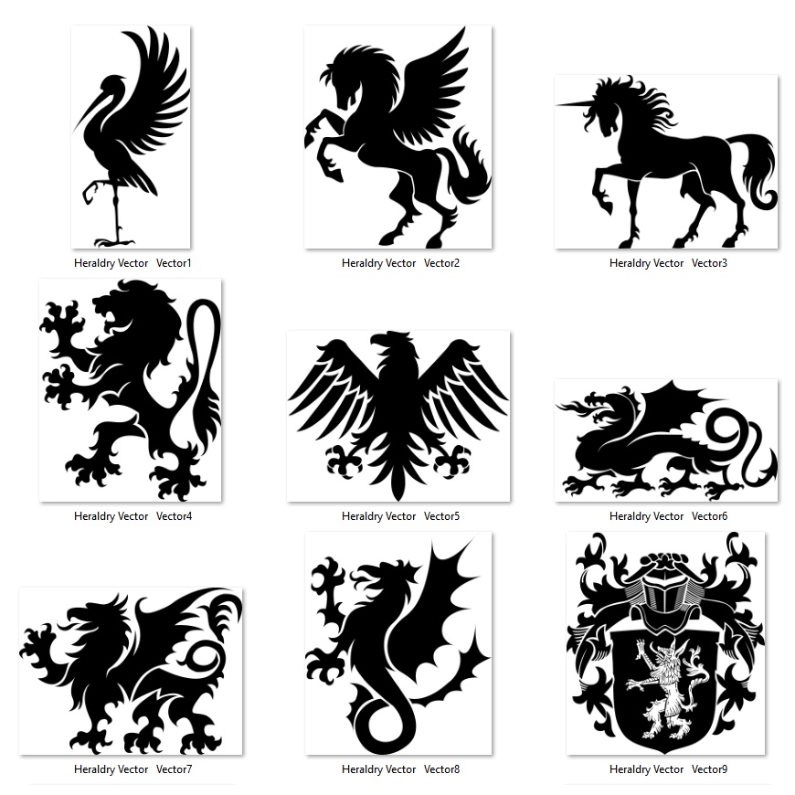 Heraldry Silhouette Vector For CorelDraw