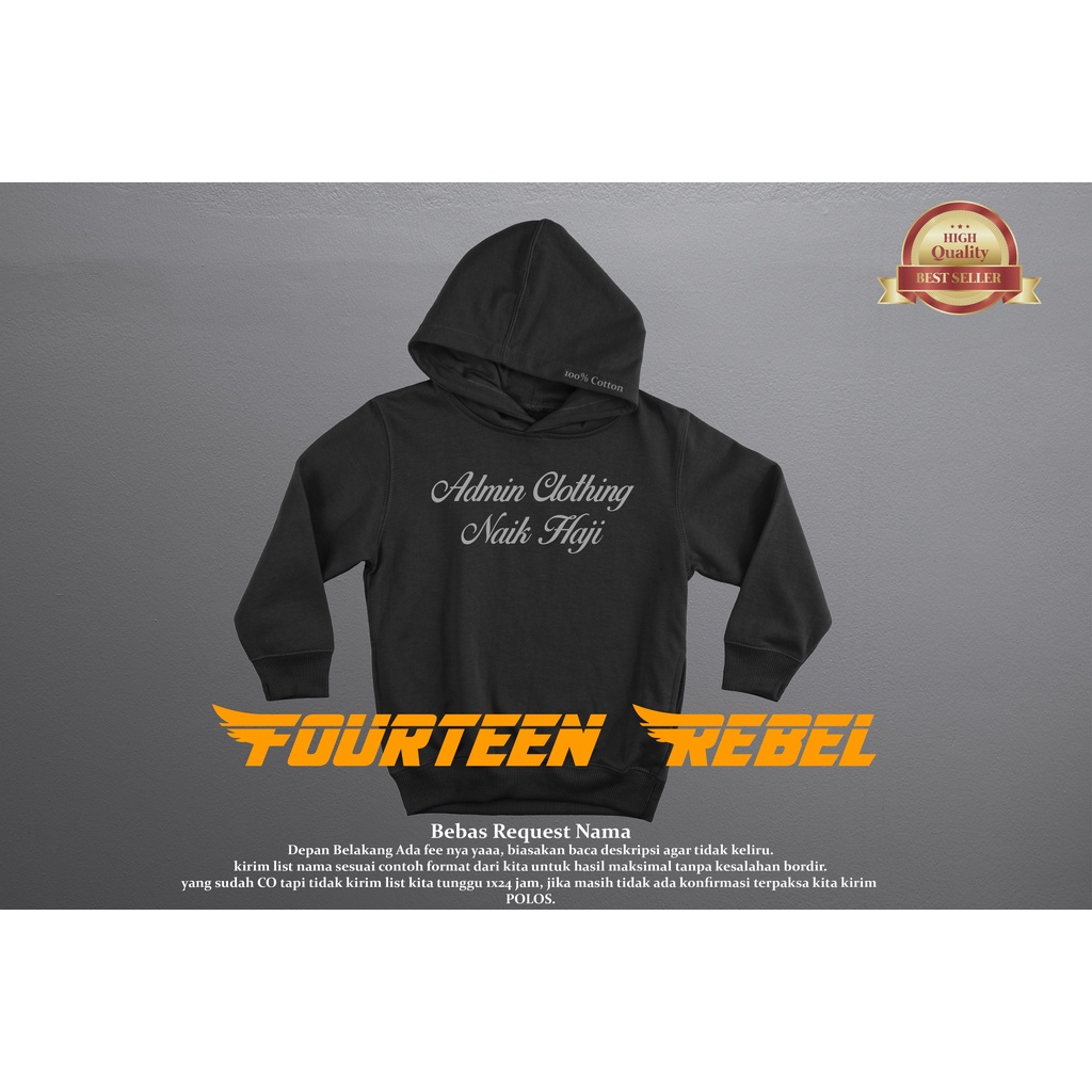 Hoodie Anak Gratis Bordir Nama Suka-Suka  1-12th